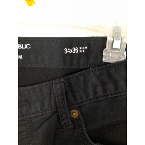 Banana Republic Jeans Mens 34x36 Black Slim Straight Travel Jean - Picture 4 of 6